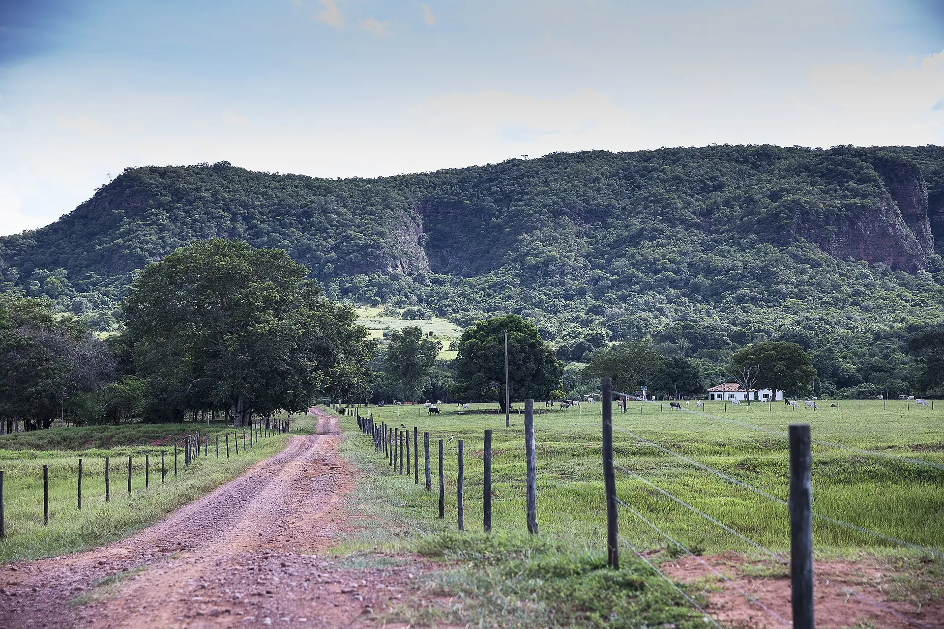 Estrada Parque de Piraputanga e a serra ao fundo